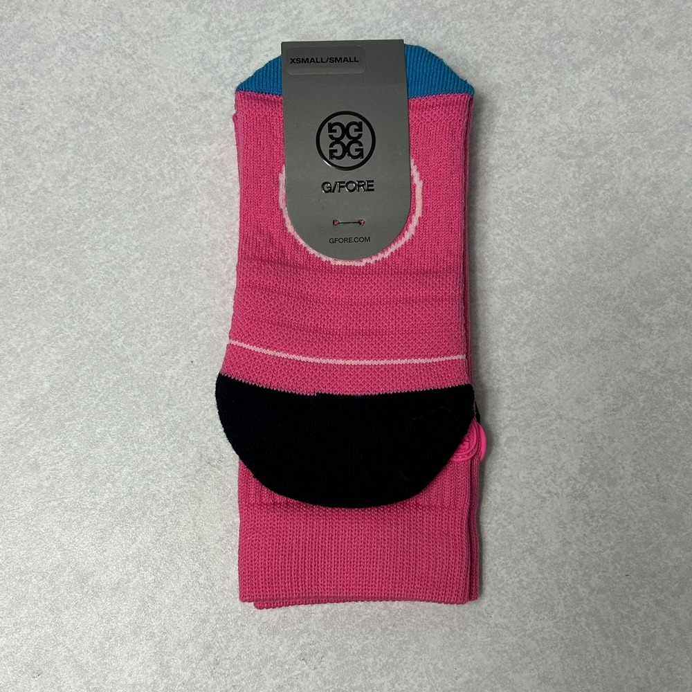 G/FORE Crew Socks Womens Small Pink Pray For‎ Birdies Golf Cushioned Mid Calf